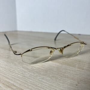 Vintage Cazal Eyeglasses Mod 405 Gold Black Semi Rimless READ DESC 54-20-120